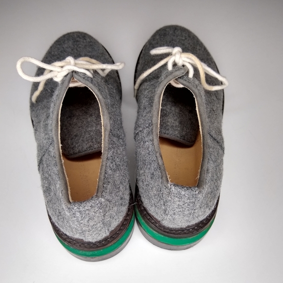 BAND OF OUTSIDERS GRAY FELTED WOOL OXFORD LOAFERS - Picture 8 of 13